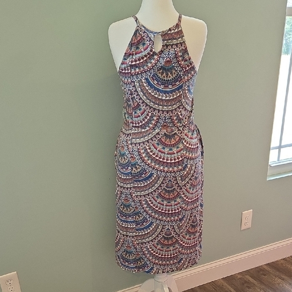 Adventura Celia Organic Cotton Blue and Purple Sleeveless Midi Sundress Size S - Picture 2 of 14